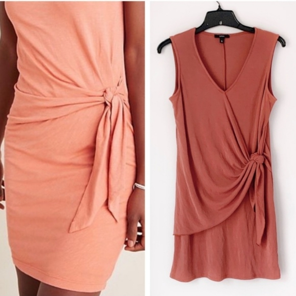 Anthropologie dress front tie knot wrap dress size medium soft girl,bohemian